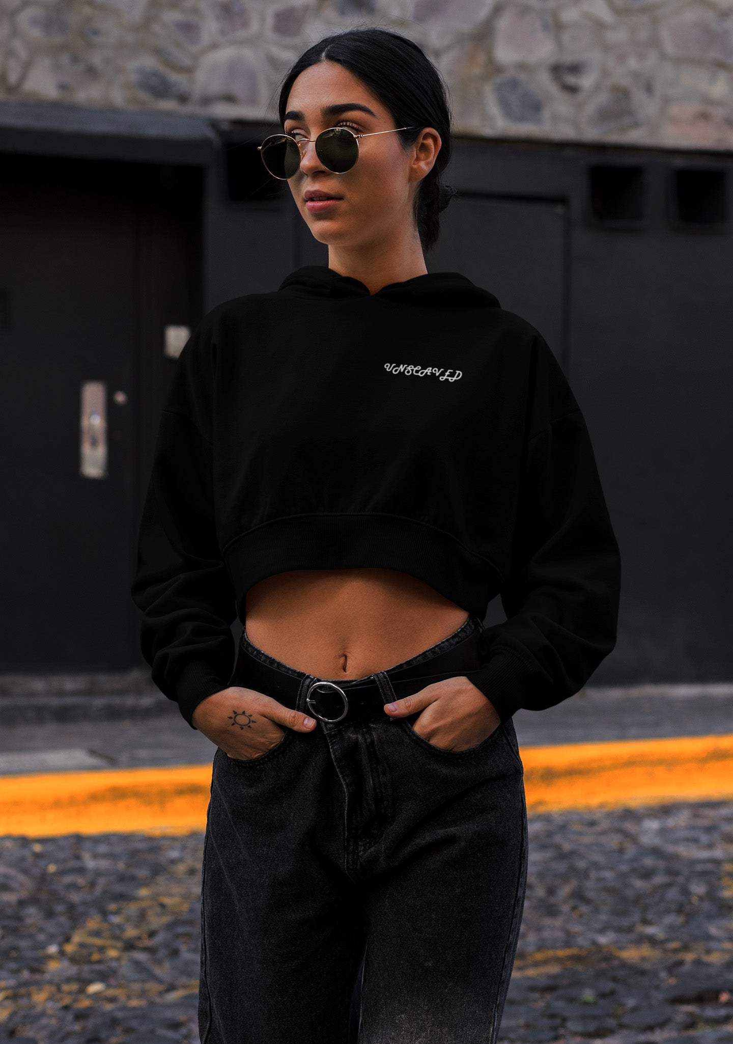 USW117 - ESSENTIAL CROPTOP HOODIE