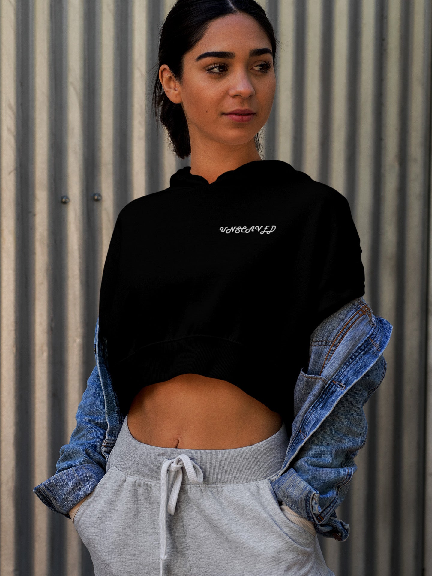 USW117 - ESSENTIAL CROPTOP HOODIE