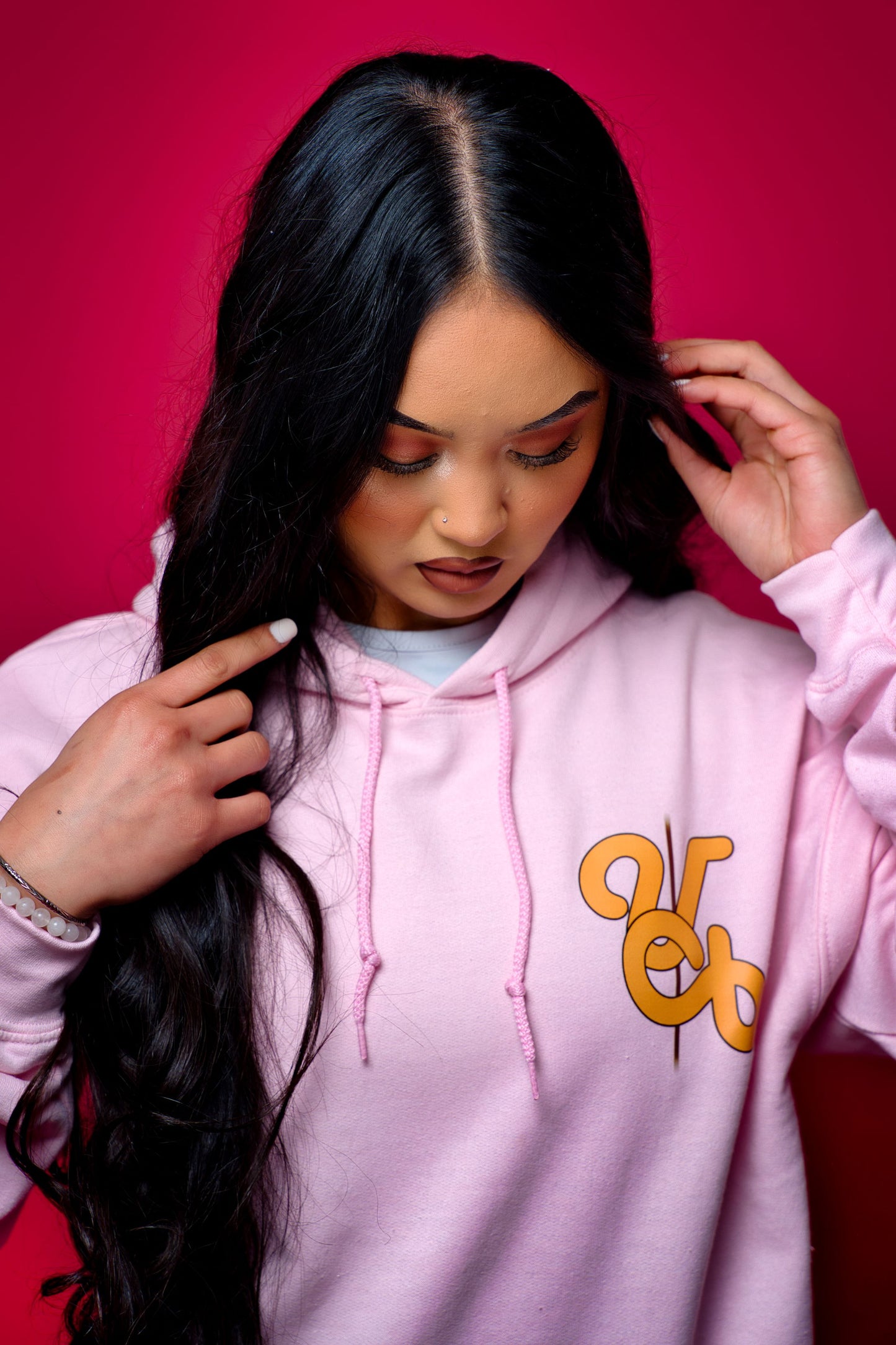 Pink Fire Heart V-Day Hoodie