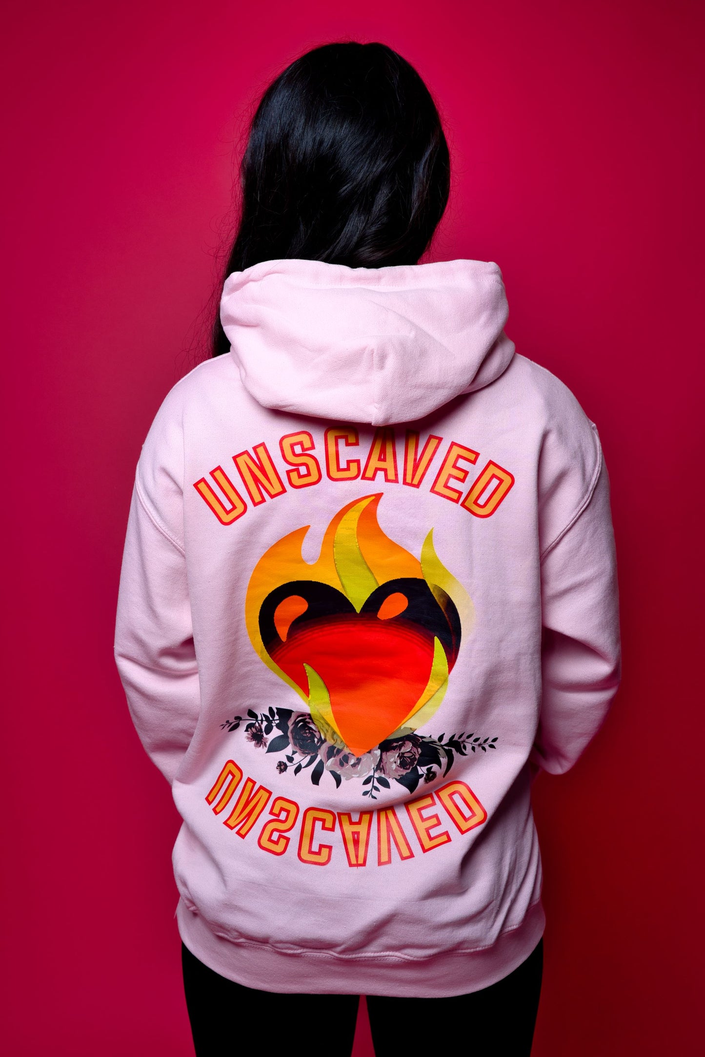 Pink Fire Heart V-Day Hoodie